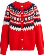 Favorite Daughter The Snowed In Fair Isle Merino Wool & Cashmere Blend Cardigan