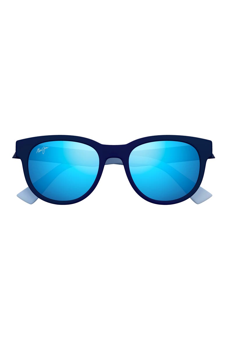Maoli 52mm PolarizedPlus2® Round Sunglasses, Main, color, BLUE/ BLUE HAWAII