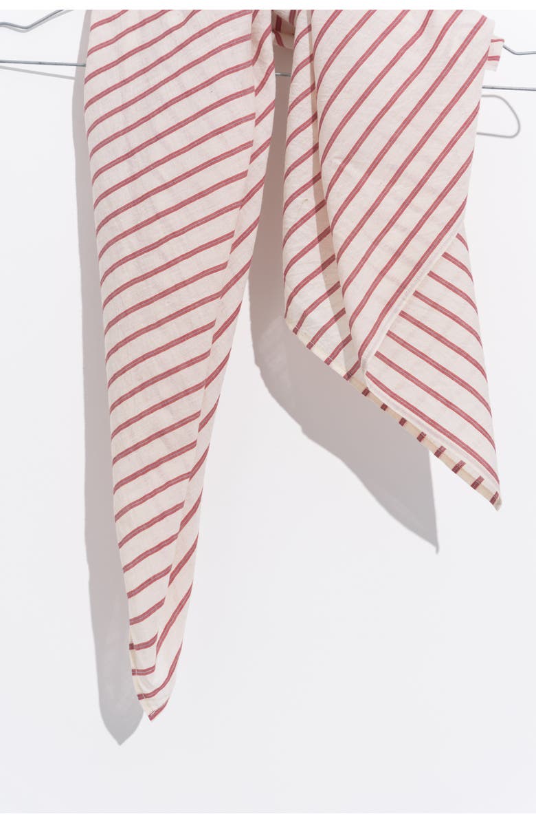 World of Crow Red Striped Cotton Bandana, Alternate, color, 