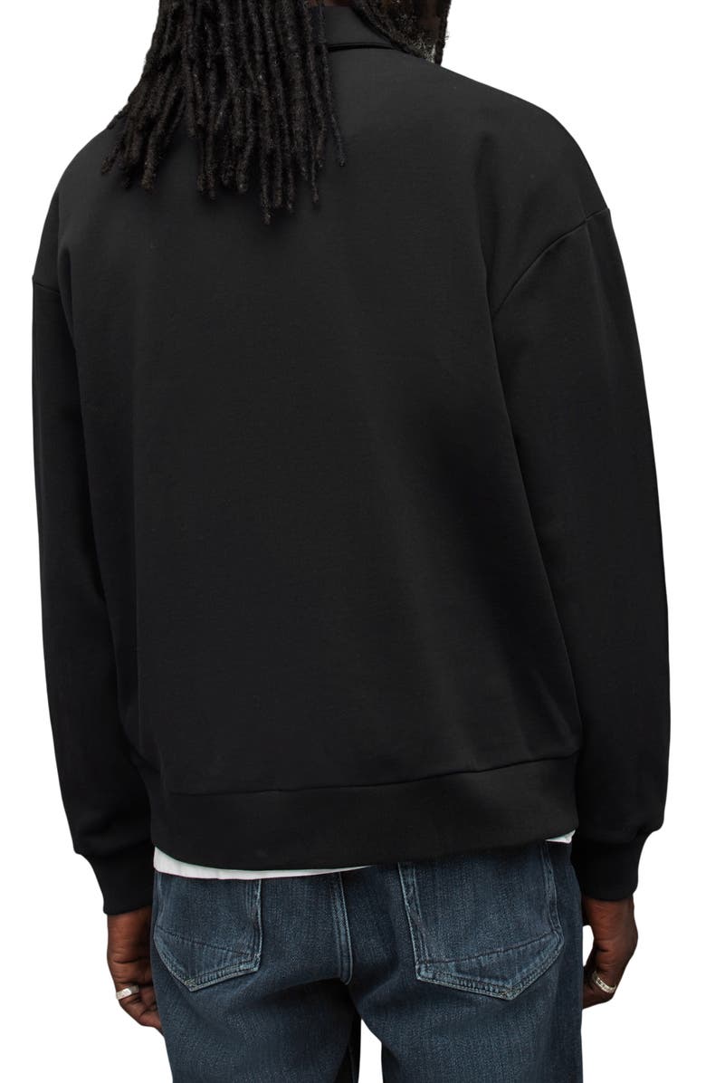 AllSaints Waite Long Sleeve Polo, Alternate, color, Jet Black