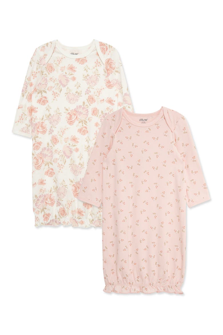 2-Pack Floral Print Stretch Viscose & Organic Cotton Gowns, Main, color, PINK FLORAL