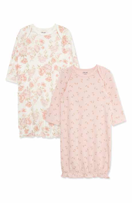2-Pack Floral Print Stretch Viscose & Organic Cotton Gowns