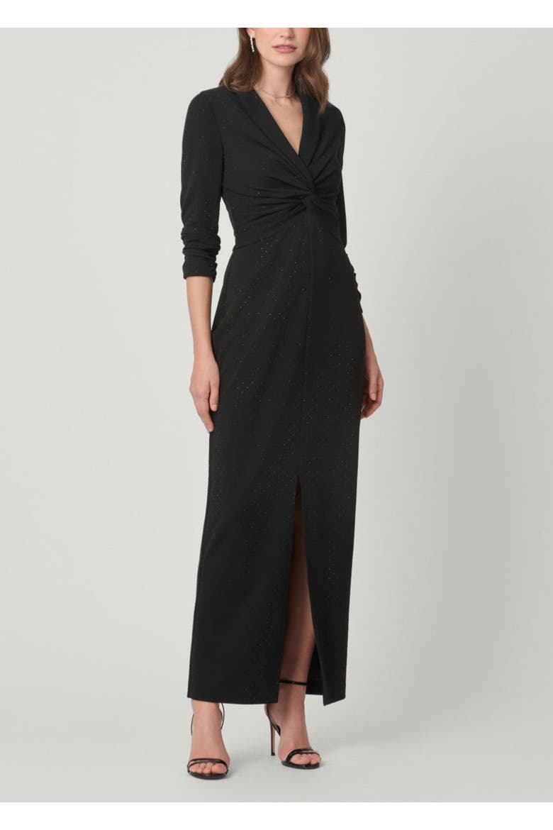 Midnight Asher Crystal Crepe Dress, Main, color, Jet