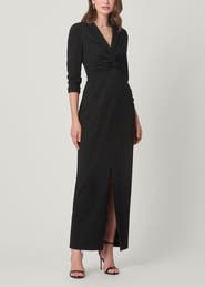 Shoshanna Midnight Asher Crystal Crepe Dress