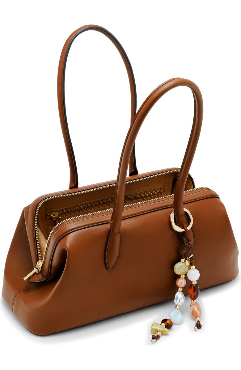 Cult Gaia Raia Leather Satchel, Alternate, color,