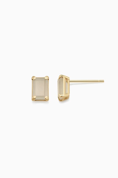 14K Gold Date Me Birthstone Stud Earrings
