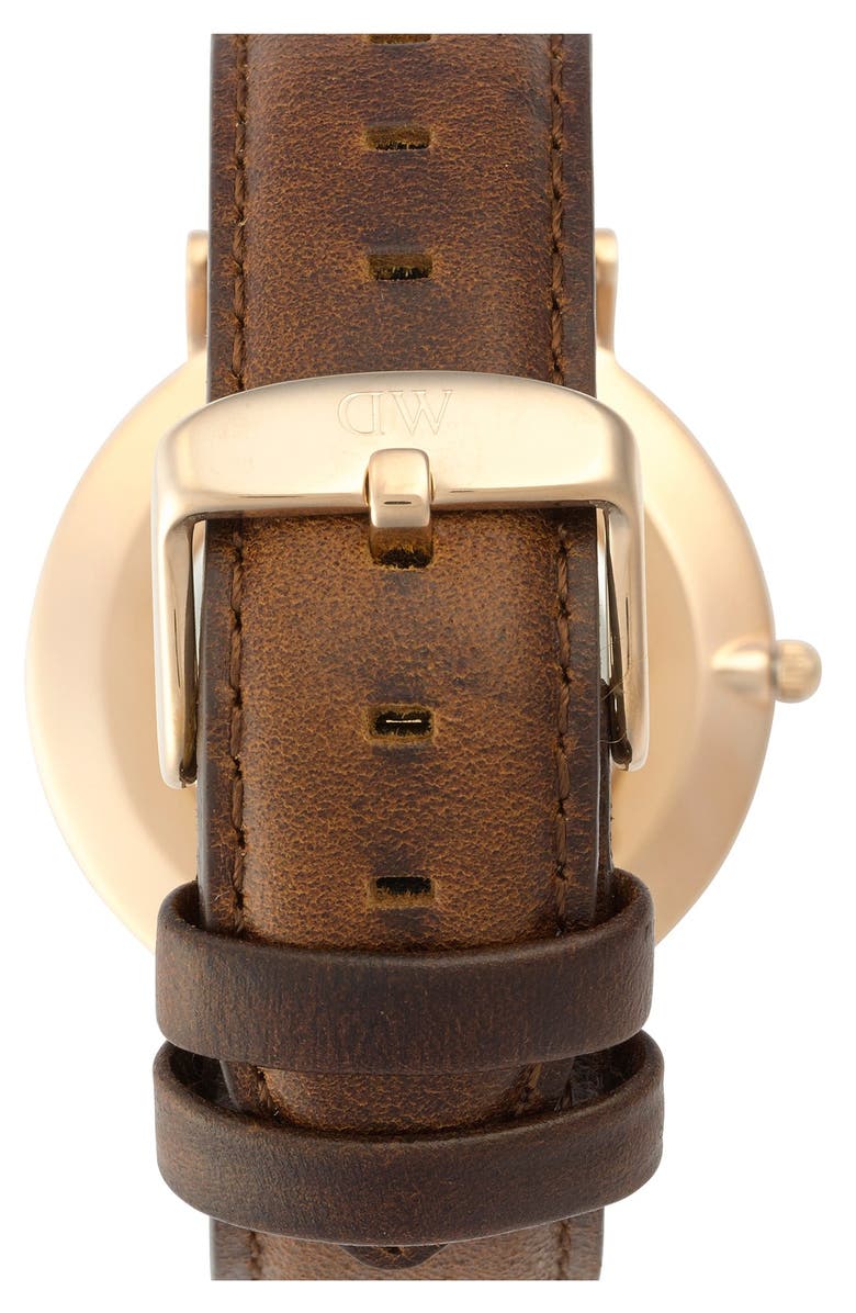 Daniel Wellington 'Classic St. Mawes' Leather Strap Watch, 36mm, Alternate, color, 