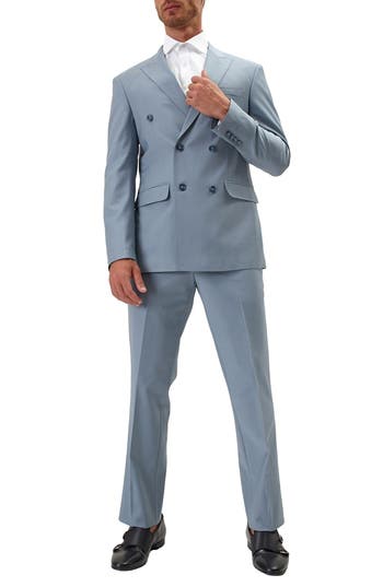 Ron Tomson Super 120s Wool Double Breasted Tuxedo Jacket