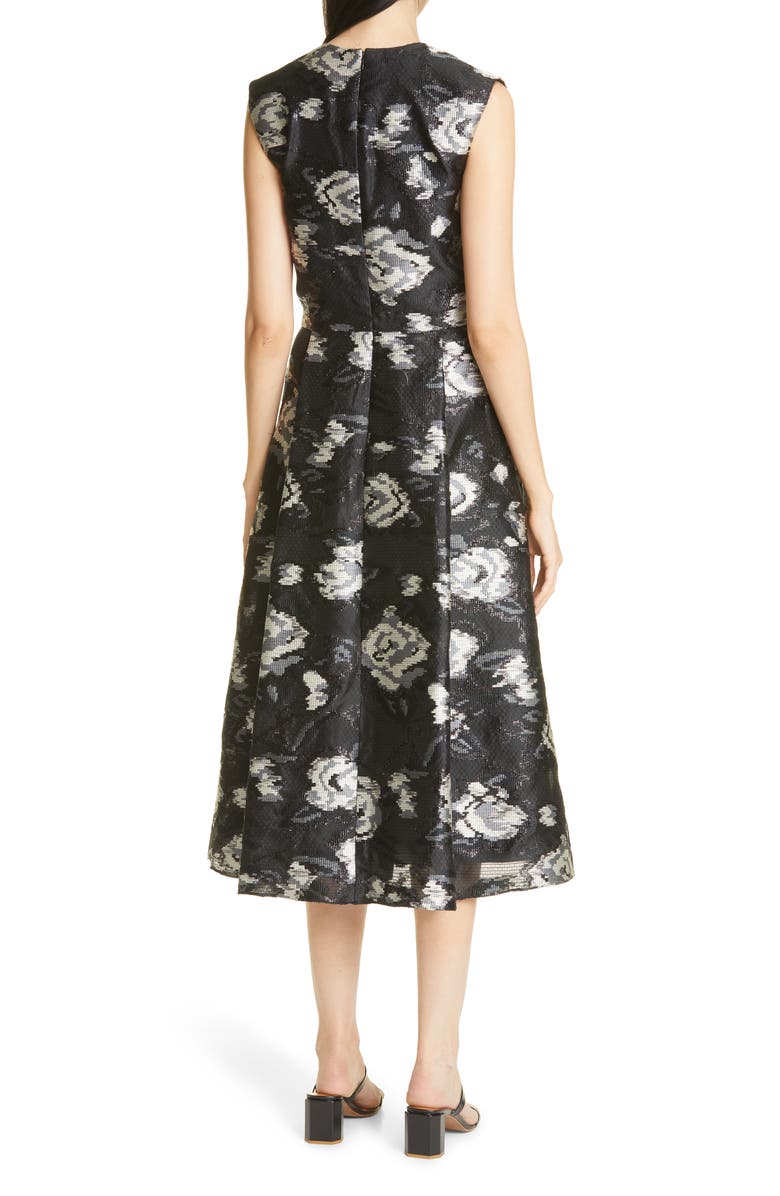 Lela Rose Rose Fil Coupé A-Line Midi Dress, Alternate, color, 