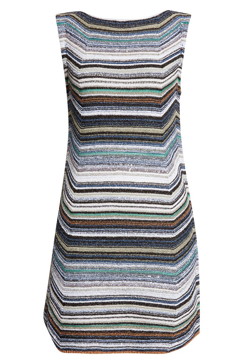 Metallic Chevron Stripe Sweater Dress, Alternate, color, MULTICOLOR COLD TONES