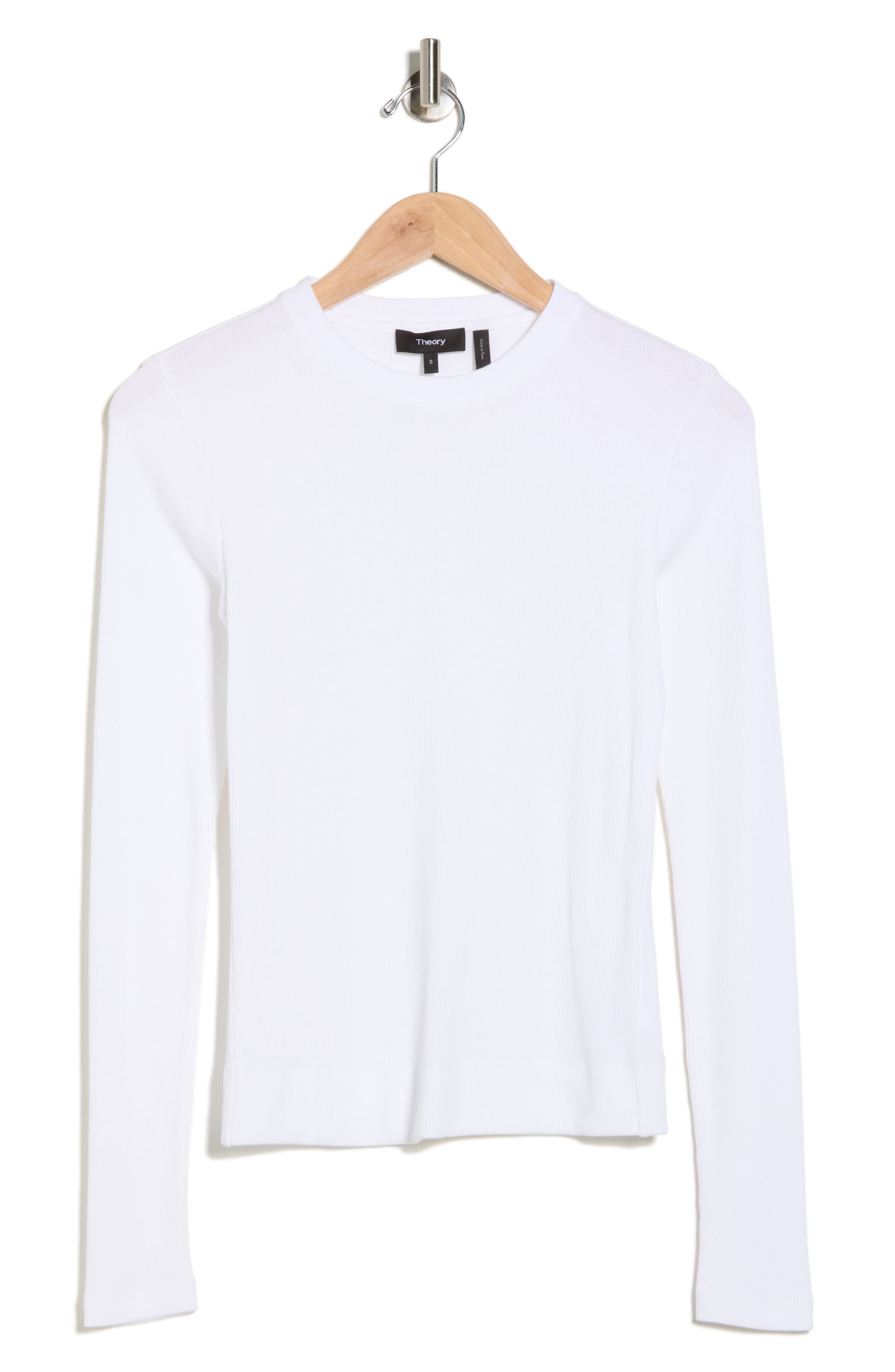 Theory Compact Rib Long Sleeve T-Shirt (Women) | Nordstromrack