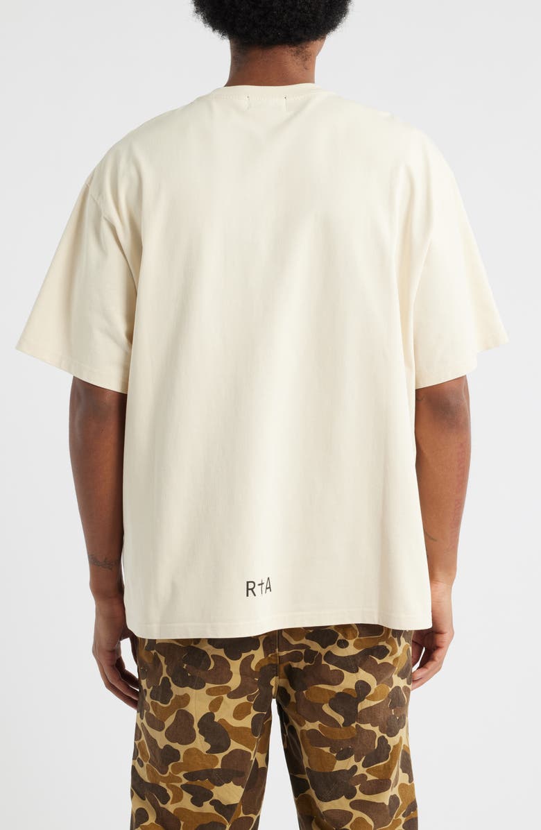 RtA Colin Oversize Logo Graphic T-Shirt, Alternate, color, Tan