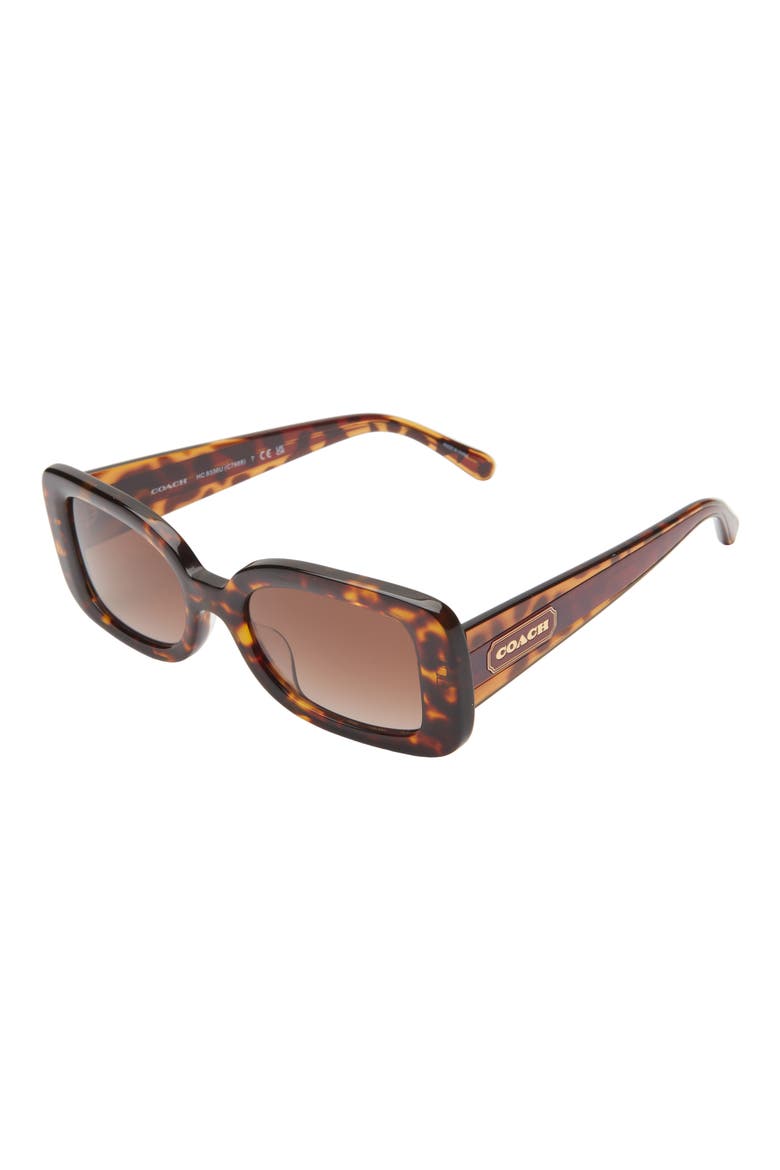 51mm Rectangle Sunglasses, Alternate, color, DK TORT