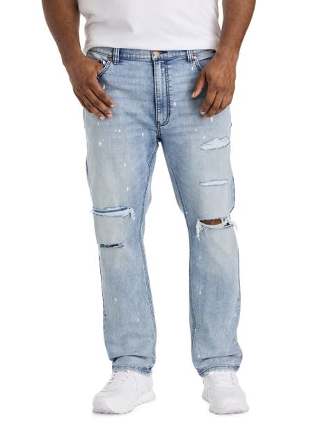 Big & Tall Tapered-Fit Paint Splatter Jeans