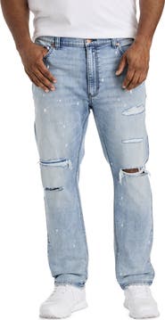 True Nation by DXL Big & Tall Tapered-Fit Paint Splatter Jeans