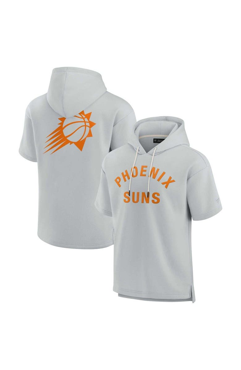 Fanatics Signature Unisex Fanatics Signature Gray Phoenix Suns Elements Super Soft Fleece Short Sleeve Pullover Hoodie, Main, color, Gray