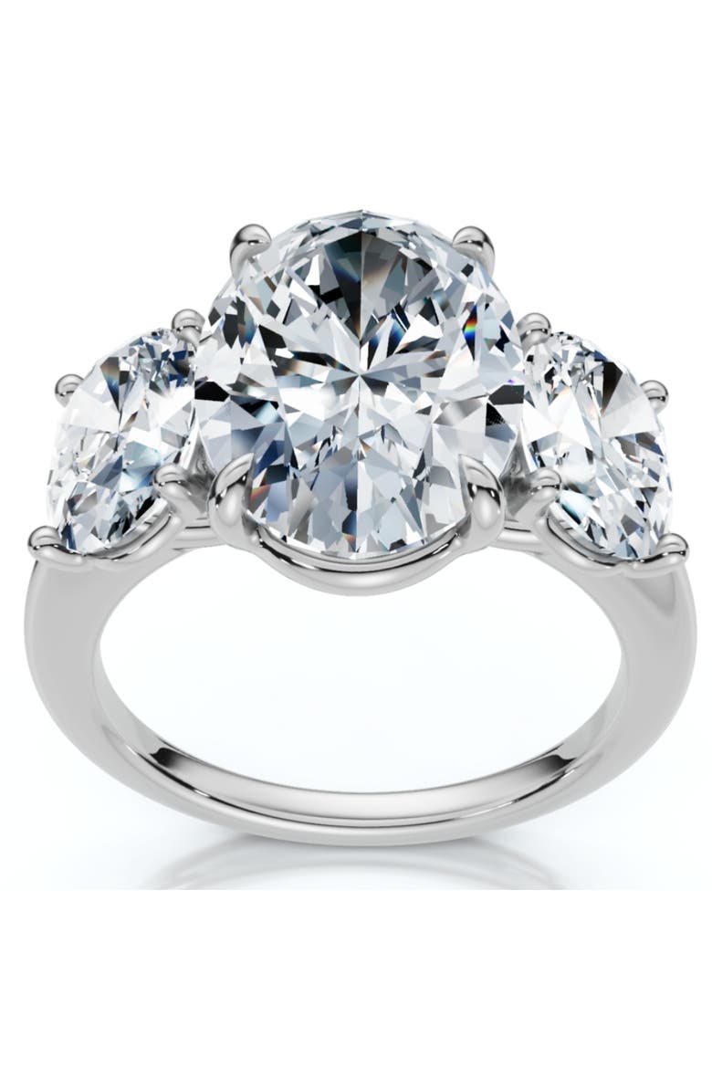 Certified 6Ct Three Stone Oval Diamond Anniversary Engagement Ring Lab Grown 14k, Alternate, color, 14k White Gold