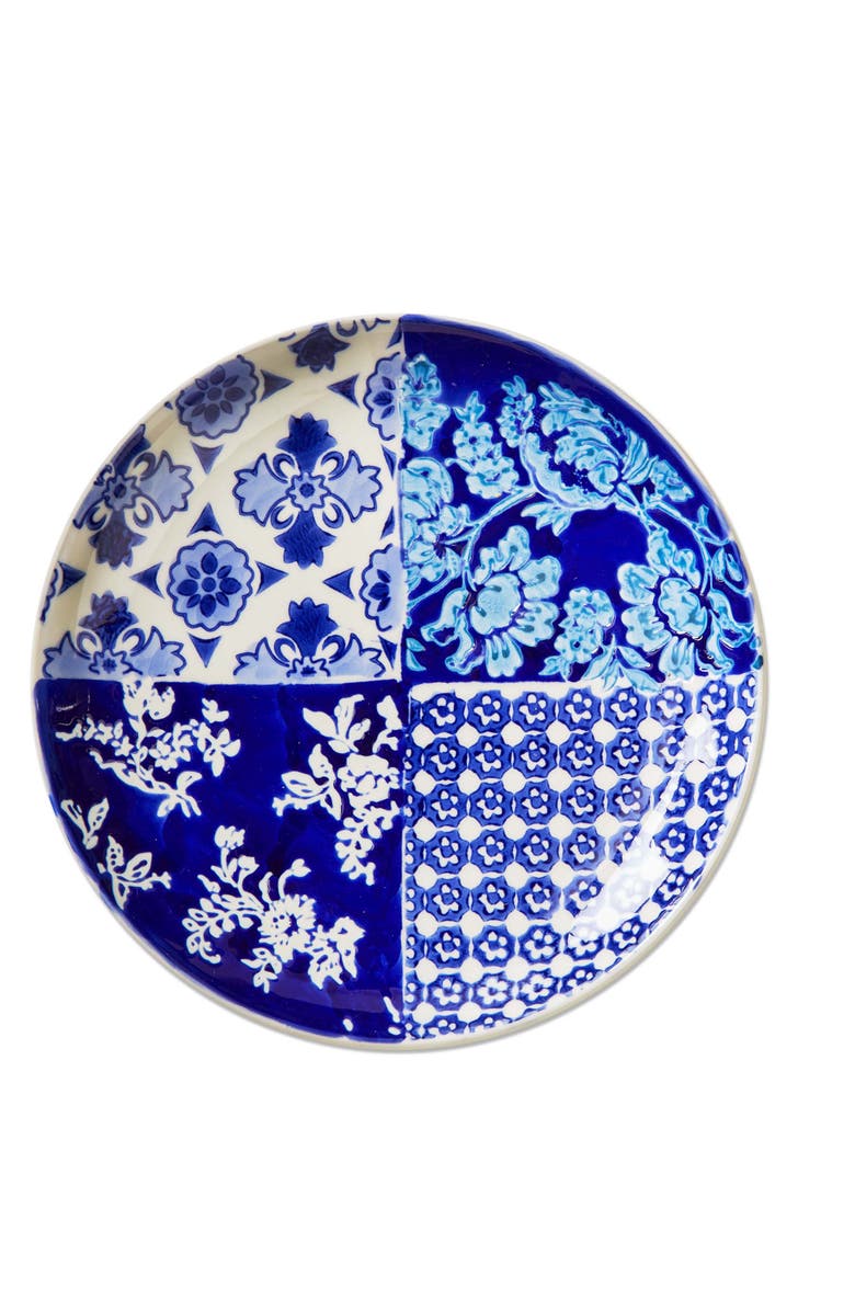 tag Lisbon Blue Ceramic Appetizer Plates - Dishwasher Safe Set, Main, color, Blue