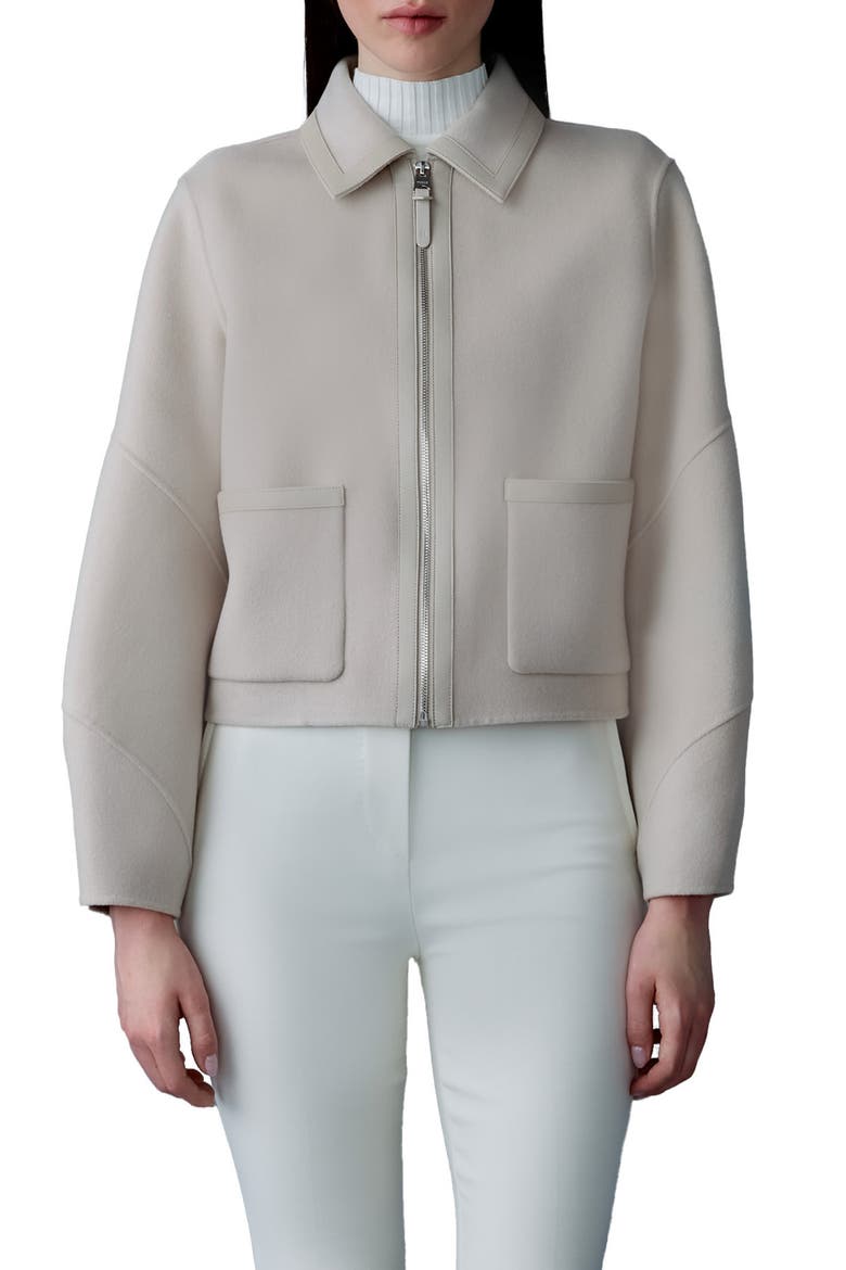 Solana Wool & Leather Jacket, Main, color, TRENCH