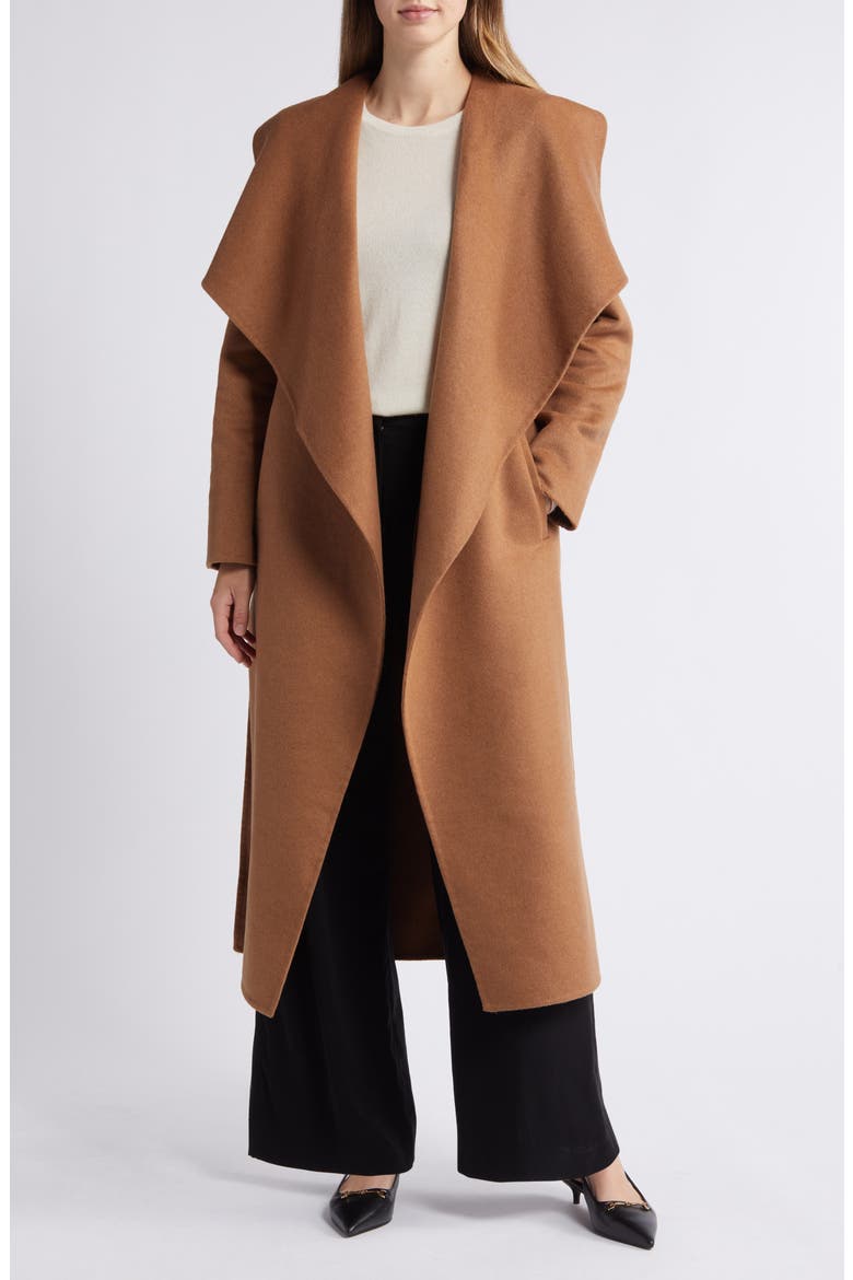 Scarlet Long Wrap Coat, Alternate, color, TOFFEE