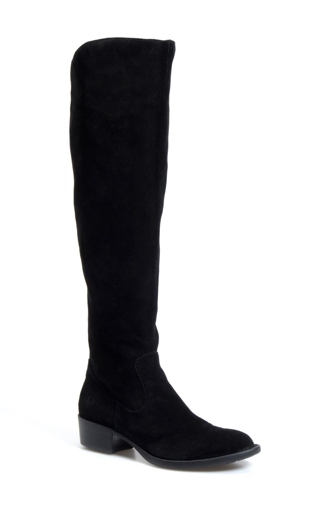 'Borda' Boot, Main, color, BLACK SUEDE