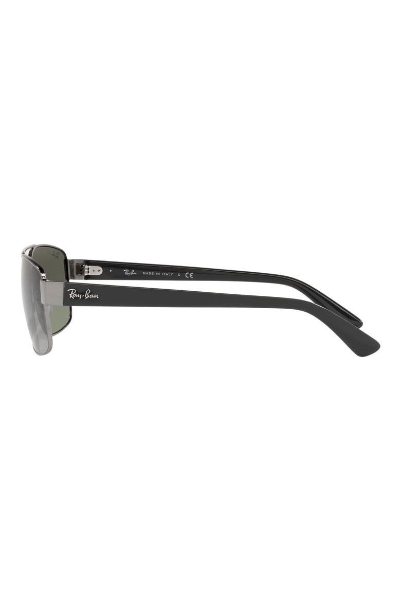 61mm Pillow Sunglasses, Alternate, color, GUNMETAL