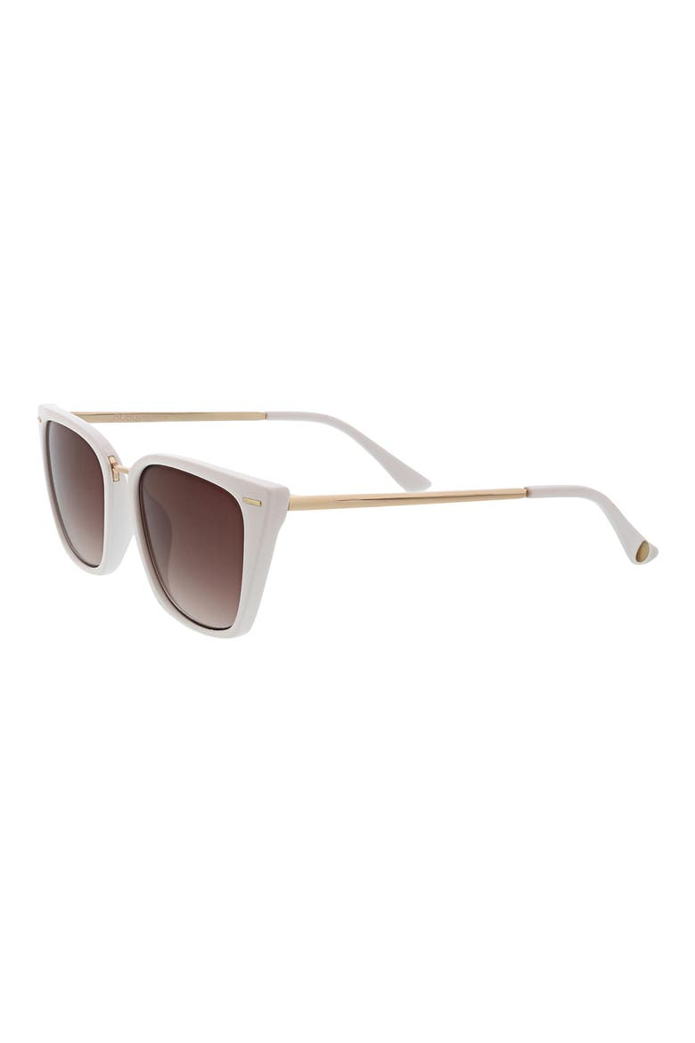 54mm Cat Eye Metal Sunglasses, Alternate, color, WHITE