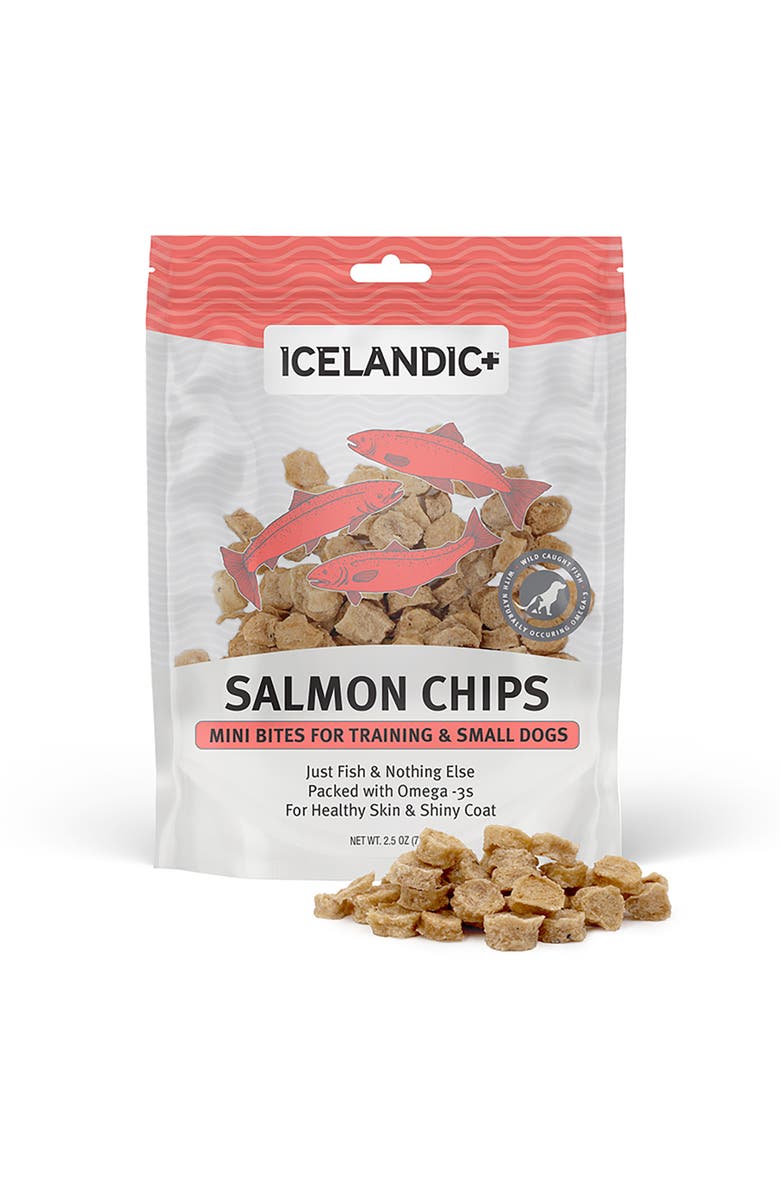 ICELANDIC+ Mini Fish Chips Salmon 2.5oz Dog Treats, Main, color, Multicolored