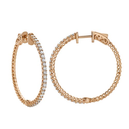 Luvmyjewelry Sepharna 14k Gold Diamond Hoop Earrings In 14k Rose Gold