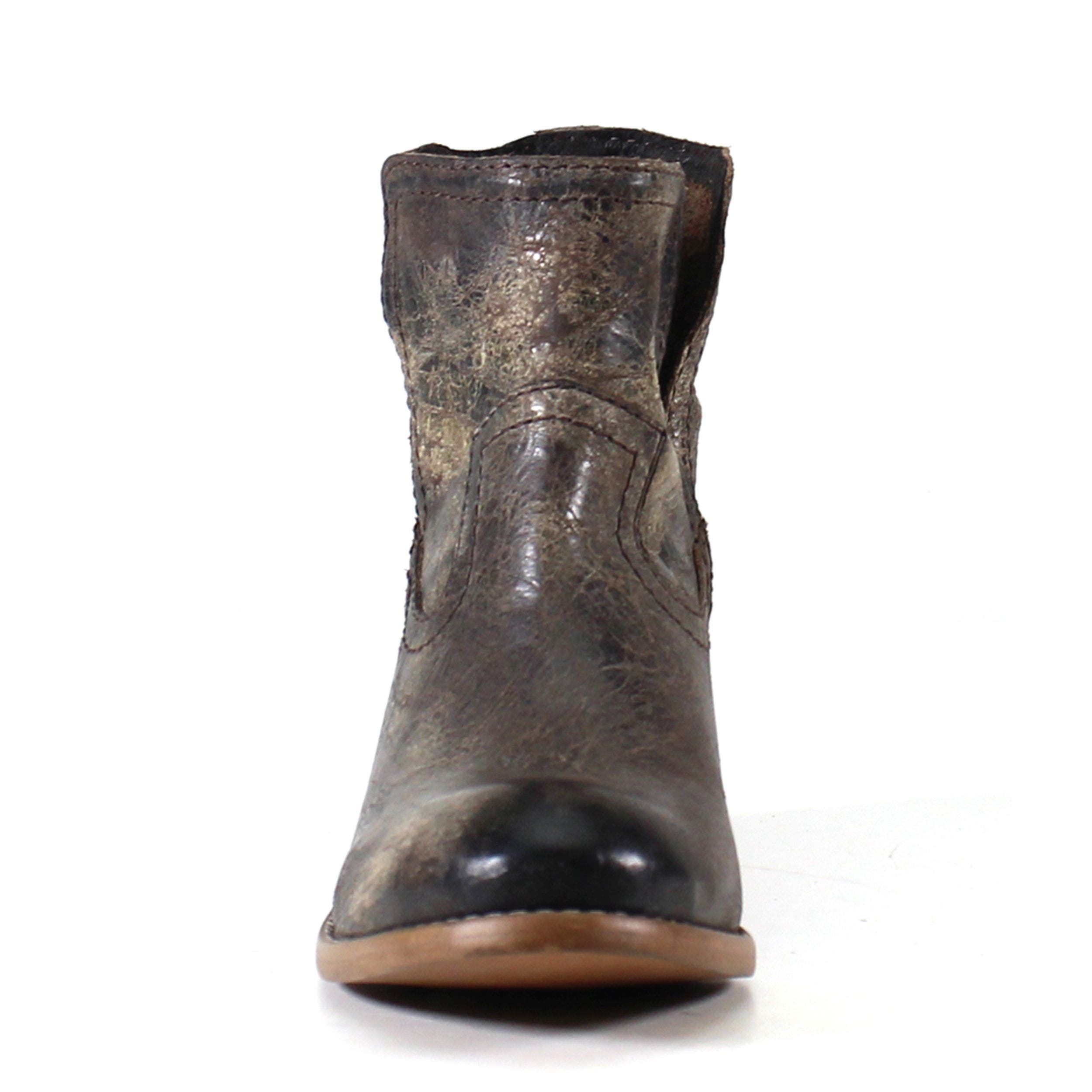 Diba True WALNUT GROVE Distressed Leather Pull-On Western Bootie, Alternate, color, Charcoal