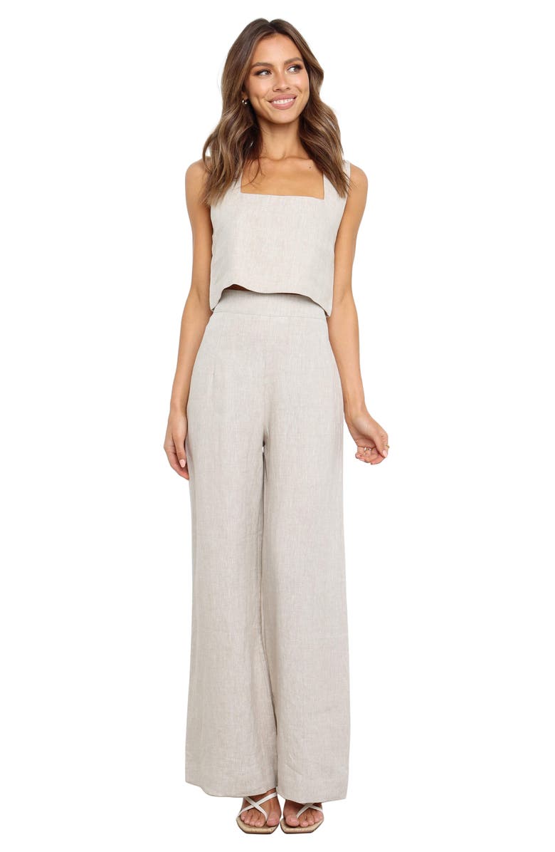 Petal & Pup Devlin Linen Crop Tank, Alternate, color, Beige