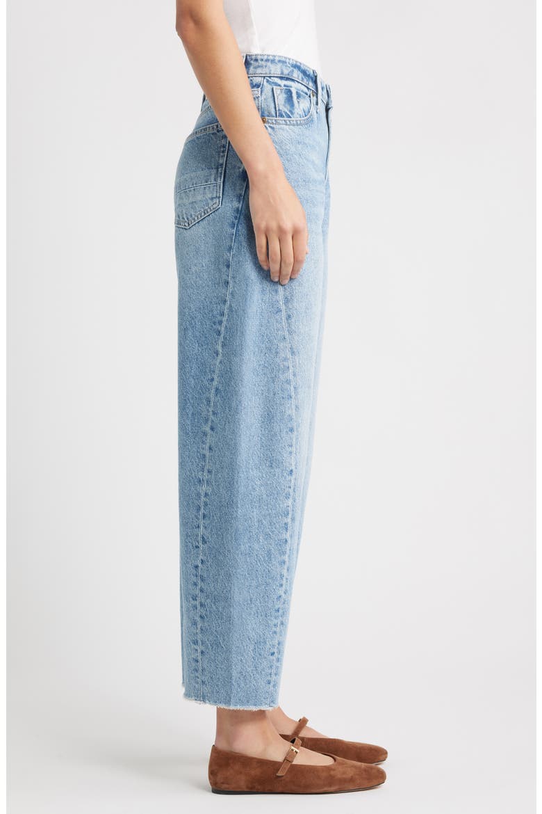 Raw Hem High Waist Ankle Barrel Leg Jeans, Alternate, color, VINTAGE WHISKER