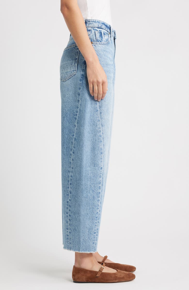 CITY BLUES Raw Hem High Waist Ankle Barrel Leg Jeans, Alternate, color, Vintage Whisker