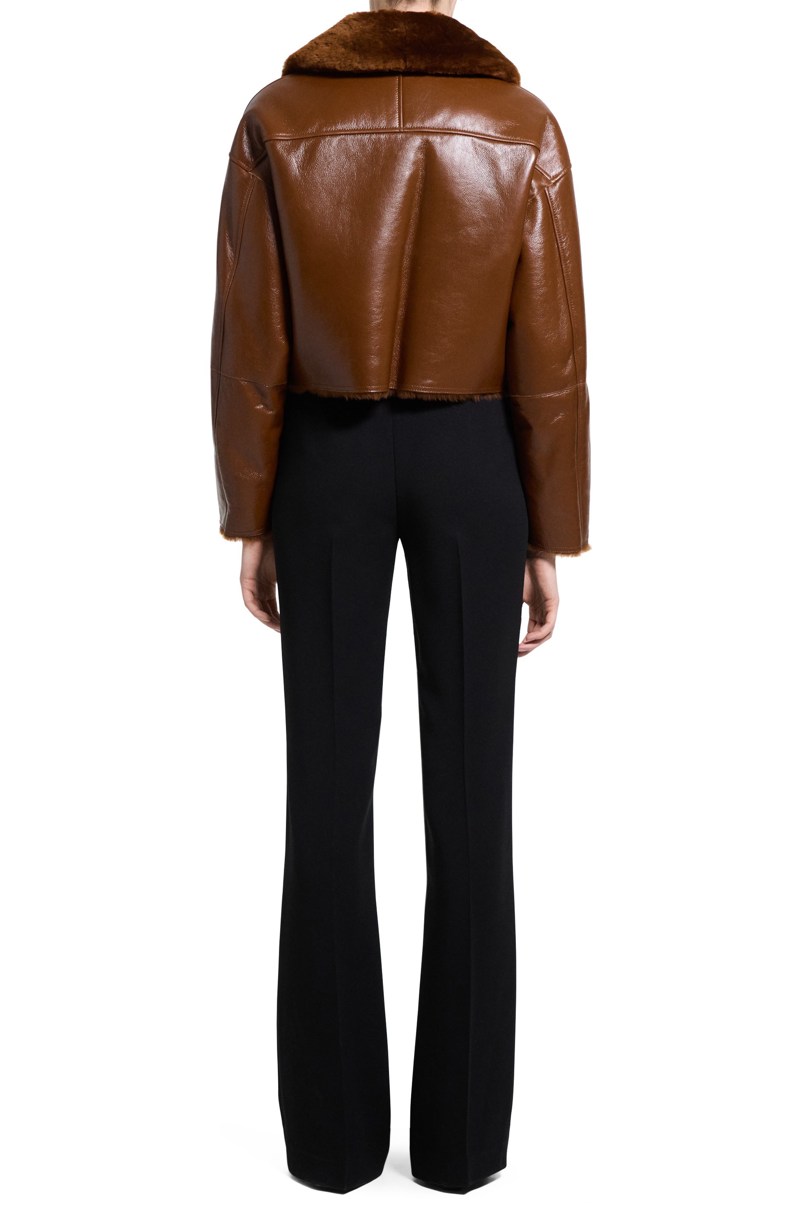 Theory Genuine Lamb Shearling Crop Jacket (Women) | Nordstrom