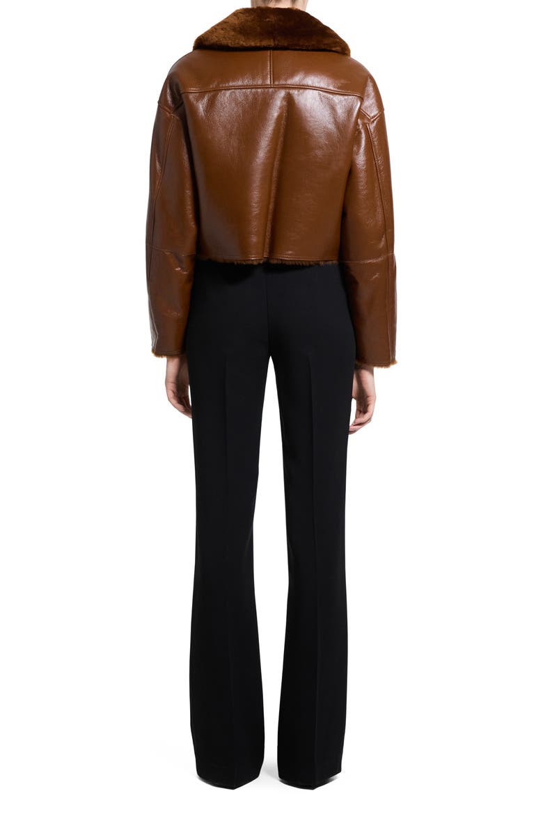 Genuine Lamb Shearling Crop Jacket, Alternate, color, ACACIA BROWN - 2T2