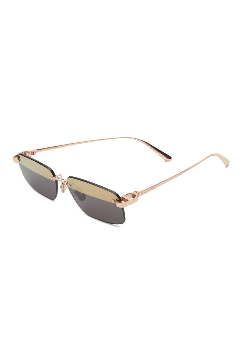 'CDior S4U Rectangular Sunglasses, Alternate, color, MATTE ROSE GOLD / SMOKE