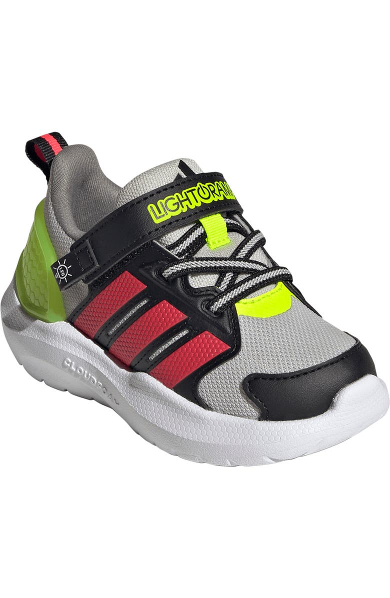 adidas Kids' Lightorama Sneaker, Main, color, Grey/ Lucid Red/ Lucid Lemon