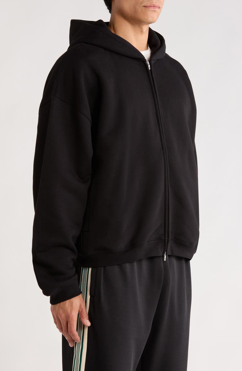 Represent Initial Oversize Full Zip Hoodie, Alternate, color, Black