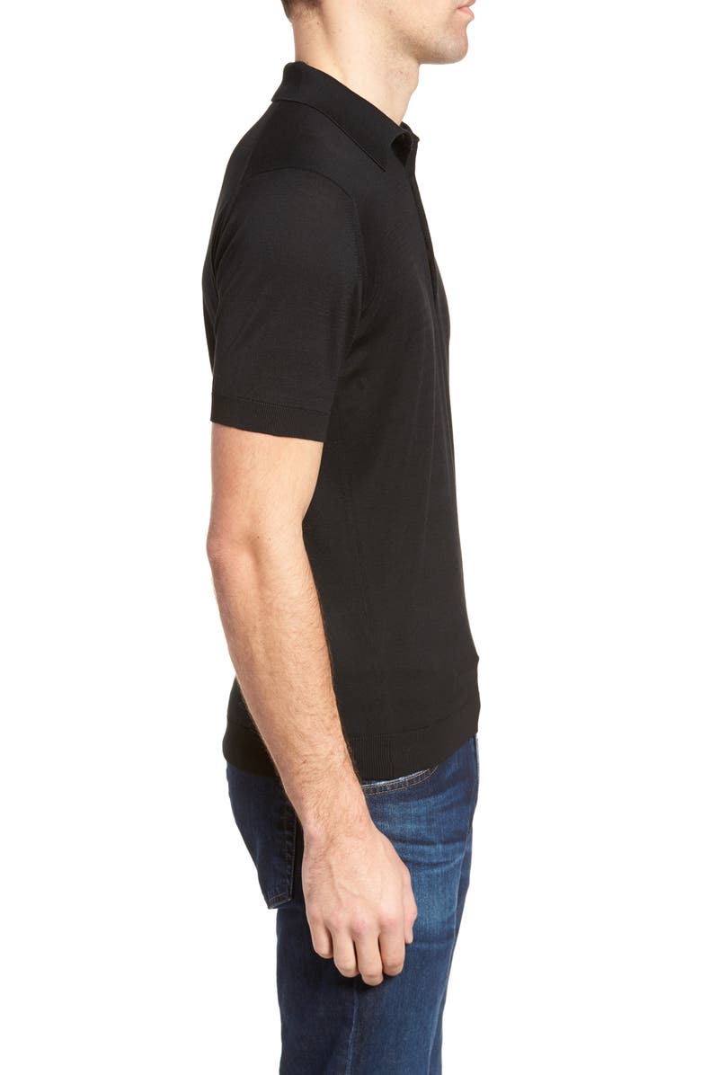John Smedley Jersey Polo, Alternate, color, Black