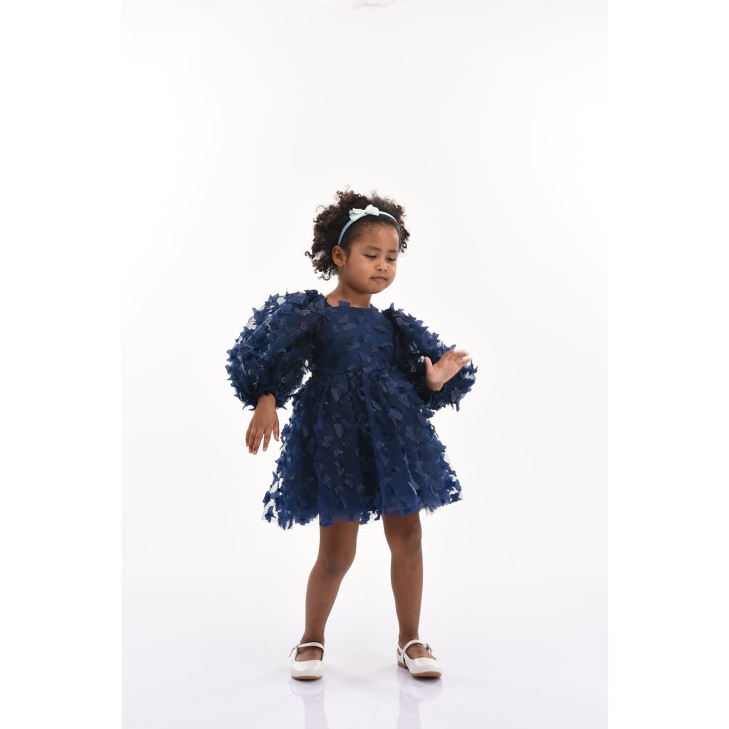 Tulleen Bell Mariposa Dress In Navy