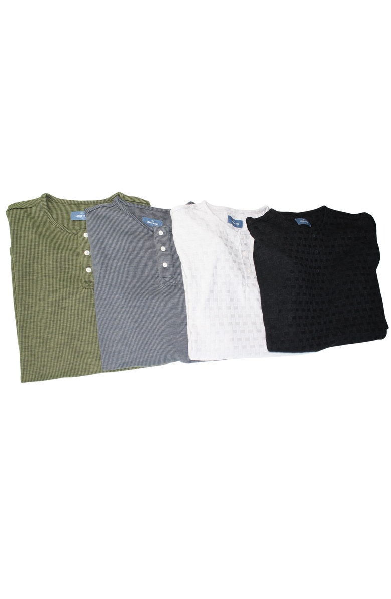 Ledger & Ford Grey Folsom Basketweave Henley, Alternate, color, Grey