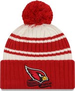 New Era Men's New Era Cream/Cardinal Arizona Cardinals 2022 Sideline Sport Cuffed Pom Knit Hat