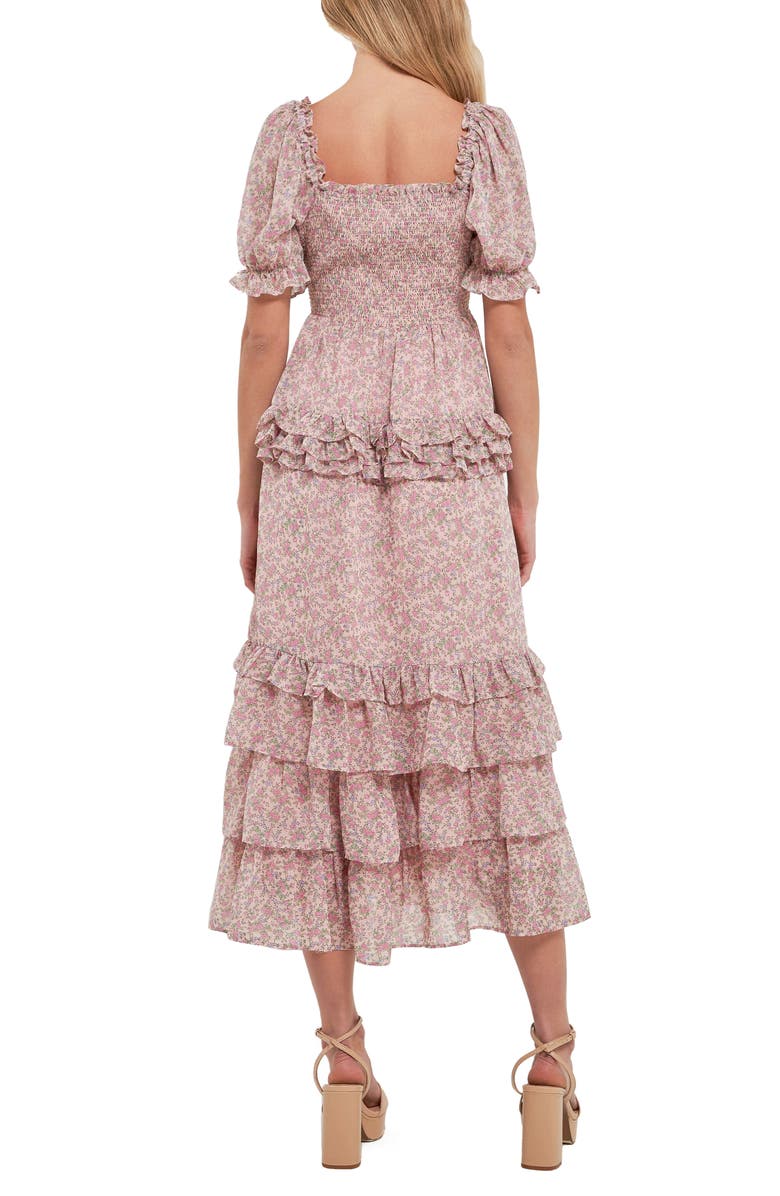 Free the Roses Ruffle Smocked Tiered Maxi Dress, Alternate, color, 