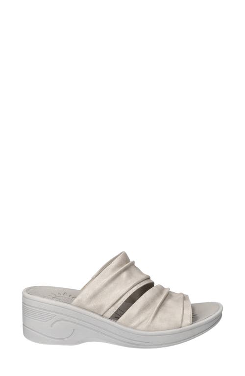 Shop Easy Street Seeker Ruched Sandal In Silver