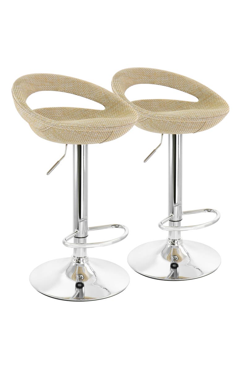 Elama 2 Piece Retro Adjustable Bar Stool, Main, color, Tan