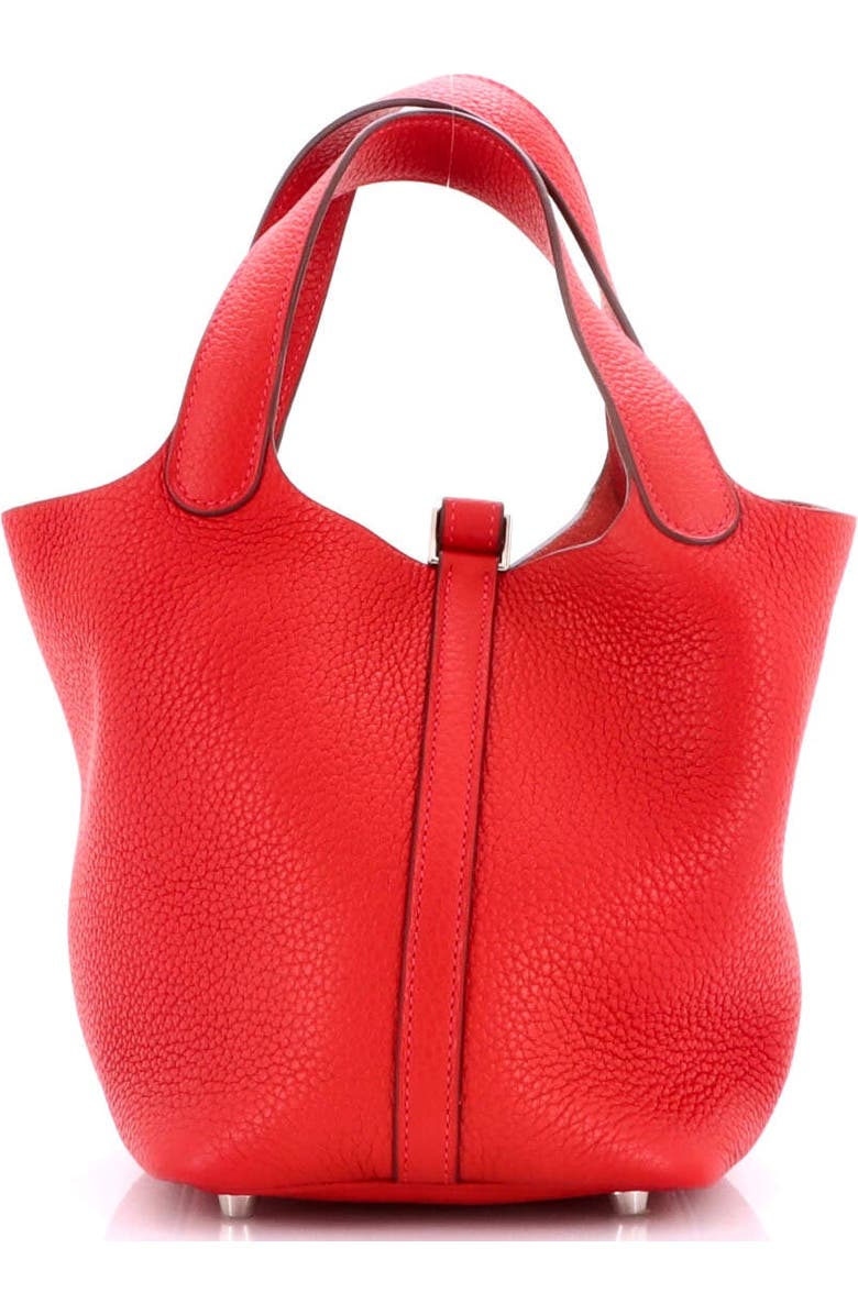 Pre-Owned Hermes Picotin Lock Bag Clemence PM, Alternate, color, Rouge Casaque