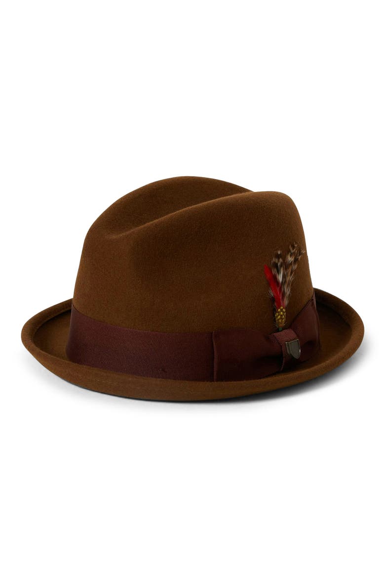 Gain Wool Fedora, Main, color, COFFEE/ CHESTNUT