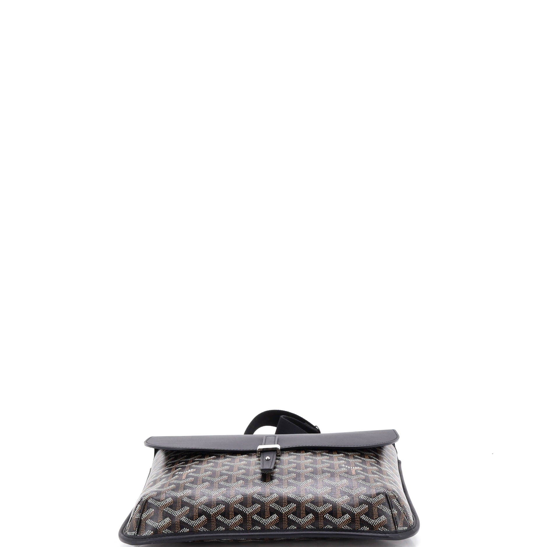 Coursier Messenger Bag Coated Canvas and Leather, Alternate, color, Black