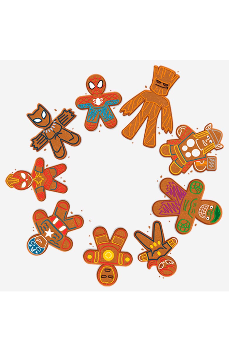 Marvel Women's Marvel Christmas Gingerbread Cookie Circle  Graphic T-Shirt, Alternate, color, White