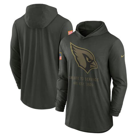 Men's Nike Forest Green Arizona Cardinals 2025 Salute to Service Sideline Dri-FIT Lightweight Hooded Pullover